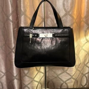 Vintage fossil black leather bag
